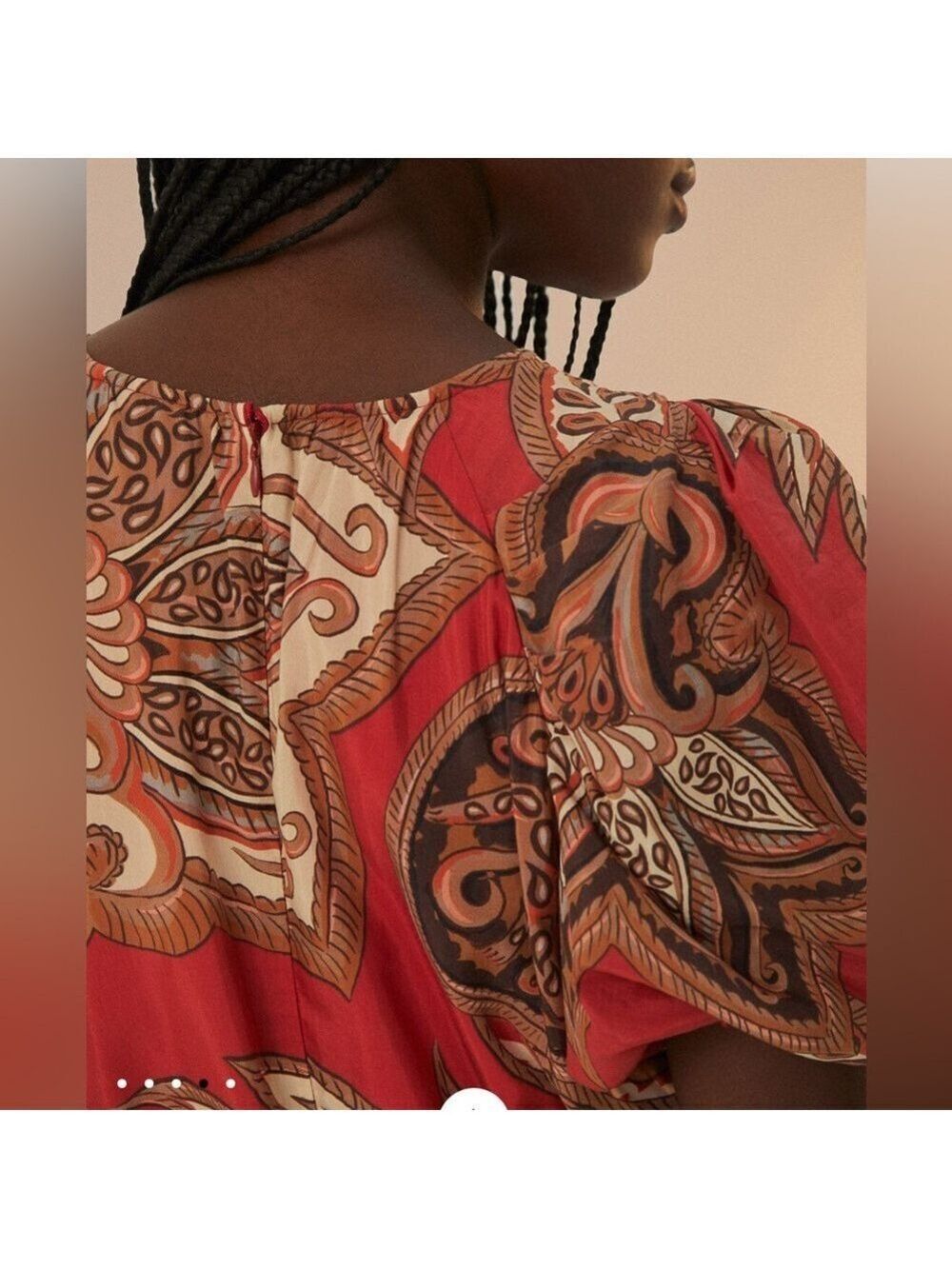Farm Rio Leopard Paisley Burgundy Mini Dress - Picture 7 of 9